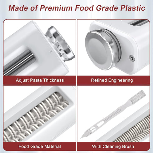 3 3 Set Pieces Pasta Maker Attachment for Kitchenaid Stand Mixers, Noodle Maker PCs of Pasta Roller Fettuccine Cutter