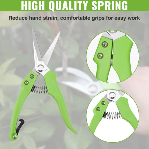 WORKPRO 2 Pcs Garden Clippers Kit, 8" Bypass Pruner & 8.5" Straight Blade Shear for Trimming Plants & Flowers