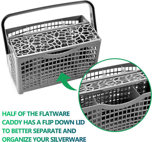 Cenipar Universal Dishwasher Silverware Replacement Cutlery Basket-2 in 1 Utensil Basket Utnsil Basket with a Handle-Universal