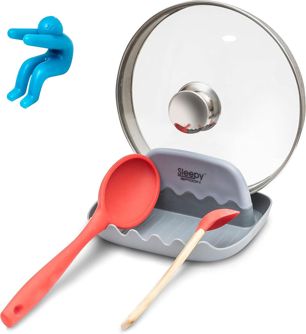 SleepySpoon Spoon Rest for Kitchen Counter, Pot Lid Holder and Spoon Holder, Keeps Countertops Clean