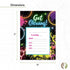 Desert Cactus Neon Happy Birthday Invitations - Invite Cards (10 Count) with Envelopes for Kids Party