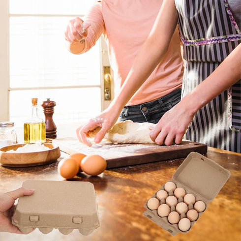 Ccuiicy 20 Pack 3x4 Egg Cartons Bulk, Style Reusable Empty Natural Paper Pulp Egg Cartons, Sturdy Design Egg Holder
