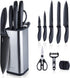 RAXCO 10-in-1 Knife Set - 5 Kitchen Knives and 5 Kitchen Gadgets, Perfect for Small Kitchen (Black)