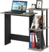 Furinno Efficient Home Laptop Notebook Computer Desk with Square Shelves, French Oak/Black Finish