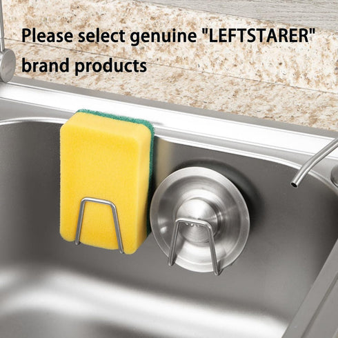 LEFTSTARER 4 Pack Sink Sponge Holder for Kitchen, Premium SUS304 Stainless Steel Rustproof Waterproof Adhesive