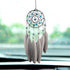 Small Dream Catchers for Cars Rear View Mirror, Handmade Gray Feather and Turquoise Car Charm Pendant