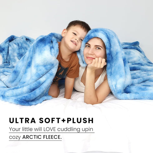 Cozy Fleece Throw Blanket Soft Lightweight Throw Blankets Warm Plush Blue Fall Blankets and Throws Couch Sofa Bed