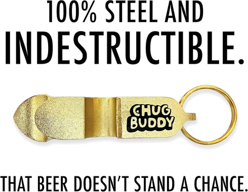 Shotgun Tool Metal Can Opener Keychain, 4in1 Tool for Parties, Tailgating Gift (Black)