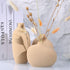 Set 3,Bulk Small Tan Brown Ceramic Vase of Mini Bud Vases for Flowers and Pampas Grass,Cute Boho Ellipse Home Decor