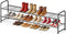 AOODA Long 2 Tier Shoe Rack for Closet Metal Wide Stackable Shoe