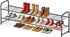 AOODA Long 2 Tier Shoe Rack for Closet Metal Wide Stackable Shoe