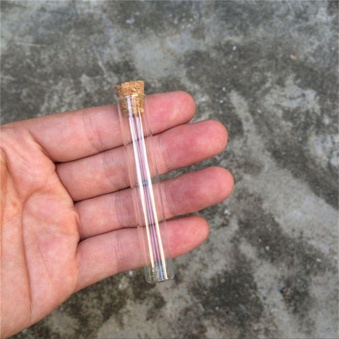 100pcs 5ml Mini Glass Bottles Pendants with Cork Stopper - Small Bottle Decoration Crafts Vials Jars Gift DIY