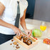 4 Pumtus Manual Nutcracker, Heavy Duty Nut Tongs with Forks & Wooden Base, Adjustable Macadamia Nut Opener Tool, Walnut