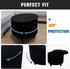 2-Piece Round Ottoman Cover with Storage Stretch Stool Slipcover Soft Footstool Protector Covers Removable Washable