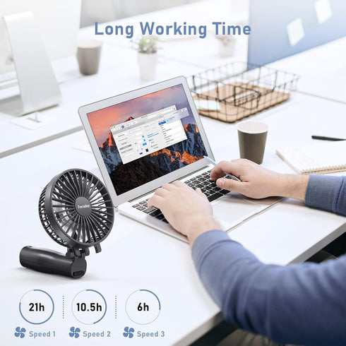 FARADAY Personal Hand Held Fan, 4800mAh Travel Cooling Fan, Powerful Small Portable Rechargeable Battery Operated