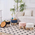Wimarsbon Storage Ottoman, Modern Round Footrest with Soft Padded Seat, Teddy Velvet Footstool with Wood Legs, Accent
