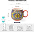 Set 6 20 oz HENXFEN LEAD Boho Ceramic Coffee Mugs of Large Porcelain Cups for Latte, Cappuccino, Tea, Cocoa & Soup