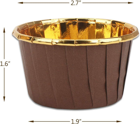 EUSOAR 100pcs 3.5 oz Aluminum Foil Cupcake Ramekins, Muffin Liners, Little Foil Cups for Baking