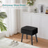 BRIAN & DANY Vanity Stool, Sherpa Vanity Stool Chair with Storage, Rectangle Makeup Chair Soft Padded Seat with Legs