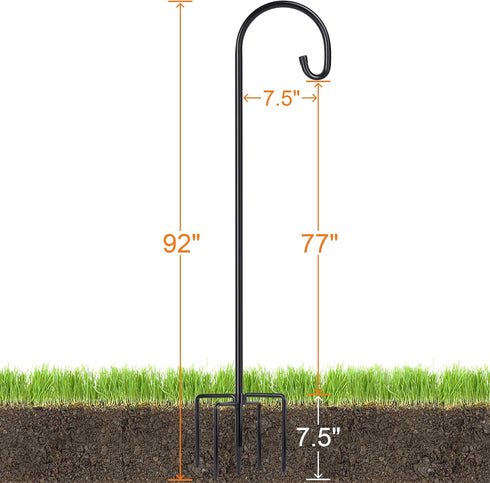 Shepherd-Hooks Adjustable for Bird-Feeder Lantern Plant-Hook Garden-Stake - Plant Stand Hanger for Outdoor Flower