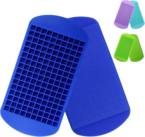 LeeYean Silicone Mini Ice Cube Trays 2 Pack, 160 Small Ice Cube Molds for Chilling Whiskey Cocktail, BPA Free Flexible