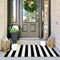 IOHOUZE 2x4.3 Black White Striped Rug, Washable Front Door Mat for Outdoor and Indoor Decor