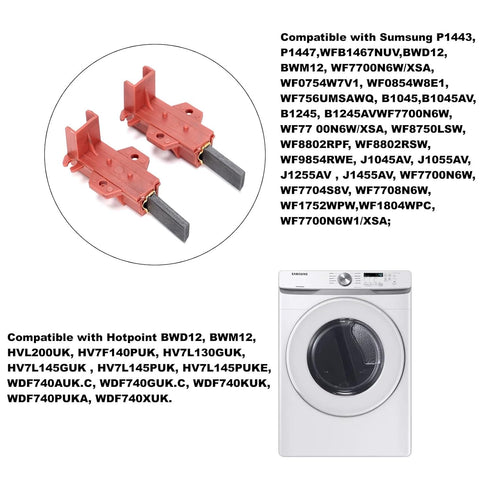 2Pcs Washing Machine Brush Holder C00196539 (12.5x5x31mm) Compatible with Samsung, Creda, Ariston, Hotpoint
