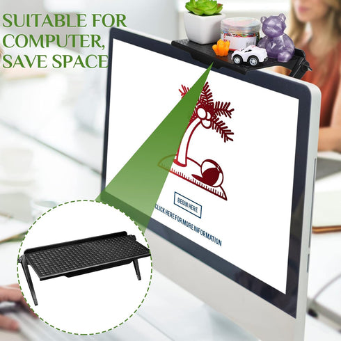 6 Router(11.8 4.5 inch) Hoteam Pieces TV Top Screen Shelf Adjustable Monitor Top Shelf Plastic TV Video Game Storage
