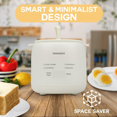 Electric Egg Maker with Auto Shut Off and Alarm, Smart Egg Cooker for Hard Boiled, Soft Boiled, and Steamed Eggs
