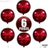 KatchOn Huge Metallic Red Balloons - 22 Inch, Pack of 6 Round 4D Mylar Balloons for Birthday, Anniversary Decorations