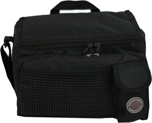 Durable Deluxe Insulated Lunch Cooler Bag, 12"x10"x8 1/2", Black by Transworld