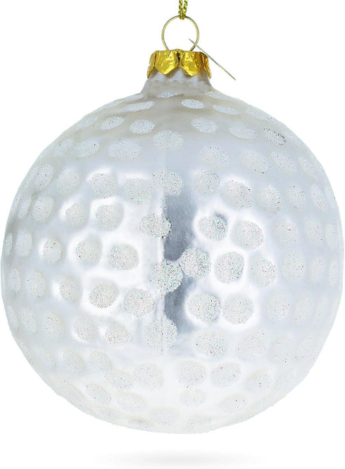 Textured Golf Ball Blown Glass Christmas Ornament