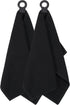 Ritz Premium Hook and Hang Towel, 2-Pack, 18" x 28", Durable Rubber Hook, Super Soft Hand Cloths, Black