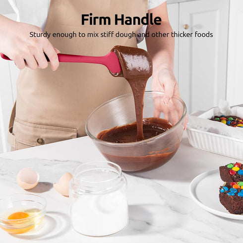 U-Taste Silicone Baking Spatula Set: 600ºF High Heat Resistant, Food Grade Flexible Rubber Kitchen Scraper, Set of 3