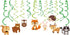 30Ct Woodland Animals Hanging Swirl Decorations, Forest Friends Birthday Party Supplies for Kids, Woodland Creatures