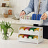 3-Tier Countertop Wisuce Tea Holder for Tea Bags Organizer - White Bamboo Tea Organizer for Tea Bags Stackable Wall
