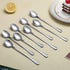 Long Handle Spoon Set of 8, Premium Stainless Steel Coffee Stirrers, Ice Cream, Cocktail, Tea Spoons, Silver