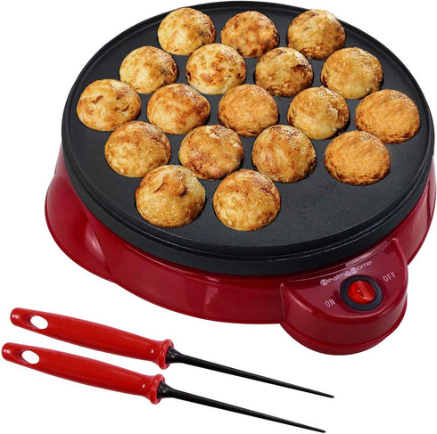 Electric Takoyaki Maker with Free Tools, Specialty Cake Pans for Takoyaki Octopus Ball, Easy Clean