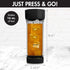 Primula Press and Go Iced Tea Maker - Travel Tumbler, Infuser Bottle, 16-Ounce, Black, Dishwasher Safe