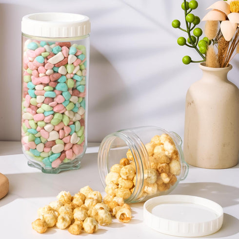 3Pack Hoa Kinh Glass Overnight Oats Jars with Lids, Leak Proof Small Stackable Glass Jar Kitchen Canisters