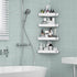 90 4 Pack Sotfamily Plastic Shower Caddy Corner (for Only), Adhesive Corner Shower Shelves for Bathroom Organizers