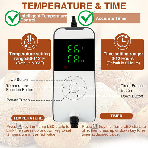 BLUBYEES Digital Kombucha Heating Wrap with Precise Temperature Control and Timer Function - Kombucha Starter Kit, the