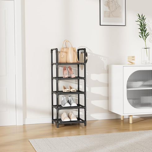5 5-10 Closet, LANTEFUL Narrow Shoe Rack Tier Shoe Shelf Storage for Pairs Shoe and Boot, Sturdy Shoe Storage Space