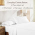 California Design Den Soft 100% Cotton King Size Bed Sheets Set with Deep Pockets, Cooling White Sheets with Sateen