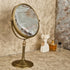 Leyden Antique Brass Makeup Mirror - 3X Magnifying Vanity Mirror, Double Side 7.8 Inch for Bathroom