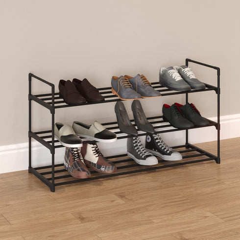 3-Tier Closet, 15 Home-Complete Shoe Rack - Shoe Organizer for Bathroom, Entryway - Shelf Holds Pairs Sneakers, Heels