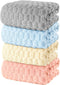 4 Pack Microfiber Bath Towels Large, Super Absorbent, Quick Dry, Plush and