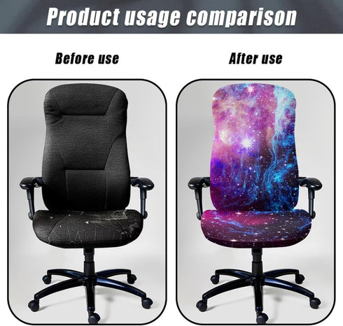 Talayituse Galaxy Print Home Office Chair Covers Stretchable Computer Desk Chair Covers High Back Universal Executive