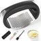 ELIVARA Stainless Steel Garlic Press Rocker Set (Black) - Includes Silicone Peeler and