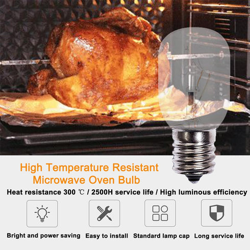 8206232A Microwave Oven Light Bulb - 40W 125V E17 Base, Compatible with Whirlpool, Maytag, GE, Kenmore, 6 Packs